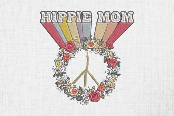 Hippie Mom Floral Peace Sign