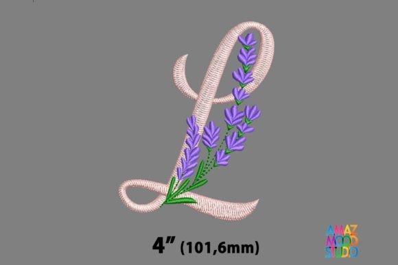Letter L Floral Lavender Monogram