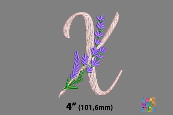 Letter X Floral Lavender Monogram